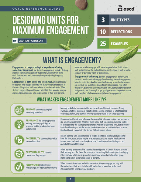 Book banner image for Designing Units for Maximum Engagement (Quick Reference Guide)